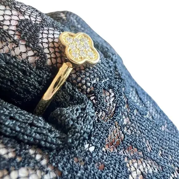 **SOLD** EFFY ENY Women's 14K Yellow Goldplated Sterling Silver Diamond Floral - Picture 6 of 11